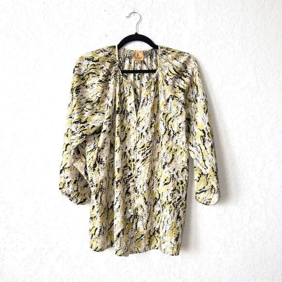 Kasper Abstract Animal Print Blouse‎ Size Medium - Picture 1 of 5